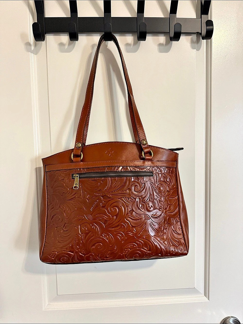 Patricia Nash Embossed Leather Tote in Brown